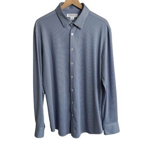Mizzen‎ and Main Shirt Mens XL Performance Menswear Blue & White Plaid Button Up